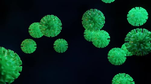 Animated Green Virus Particles Background