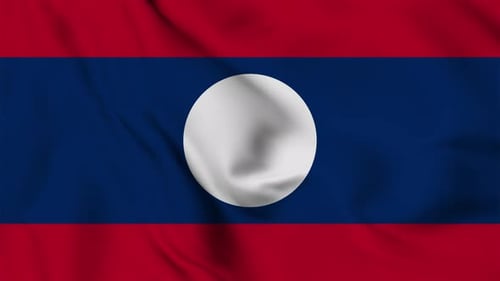 Laos Flag Waving Seamless Loop Animation