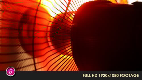 Close Up of Black Fan with Red Light