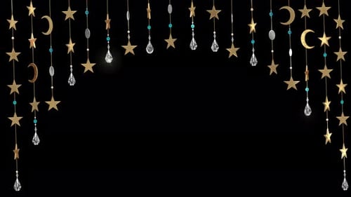 Beaded Curtain Arch Shaped On Transparent Background