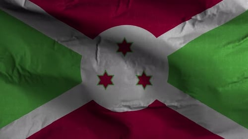 Burundi National Flag Realistic Waving Animation Loop