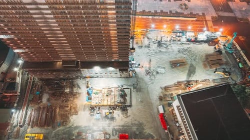 Development Multistorey Residential Building in Night Hours