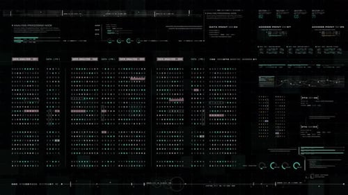Futuristic Source Code Digital Data Telemetry Display