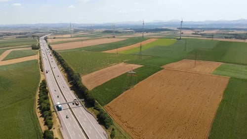 Wind Turbines Enegry Nature Road Highway