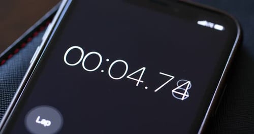 Stopwatch timer on cellphone for counting time