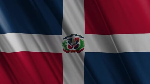 Dominican Republic Flag Waving Loopable Seamless Animation