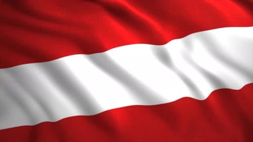 Seamless Looping Animation of the Austrian National Flag Waving