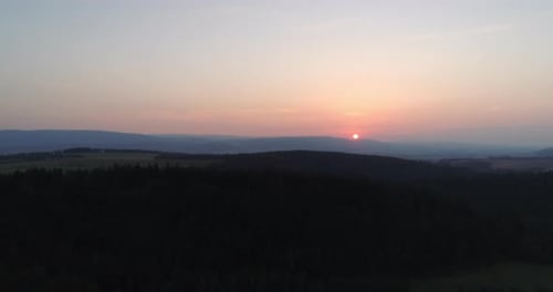 Blue Sky and Forest Drone Shot From Above