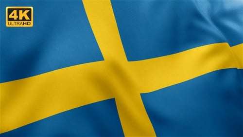 Swedish National Flag Waving Animation