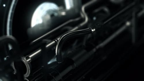 Futuristic Metallic Mechanism Assembly Intro