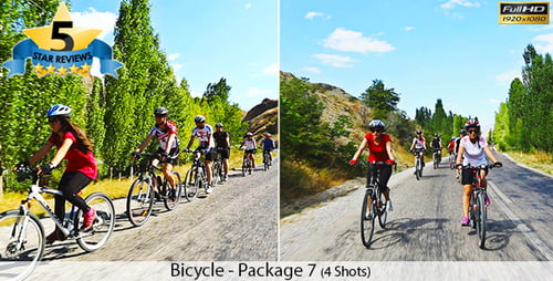 Group Cycles Through Rural Landscape on Sunny Day