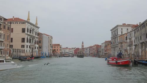The Grand Canal and Rialto Bridge in Venice