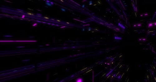 Seamless loop of abstract matrix hologram digital data flow.