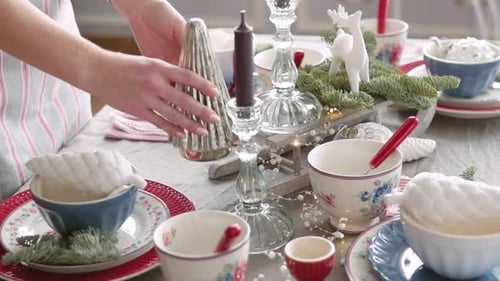 Holiday Table Decorated for a Cozy Celebration