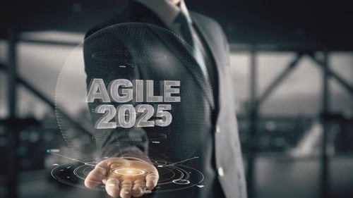 Holographic Agile 2025 Text Reveal in Futuristic Style