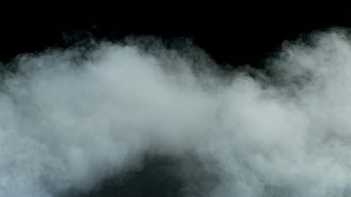 Abstract Opaque White Smoke on Black Background
