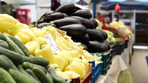 Organic Eggplant and Peppers