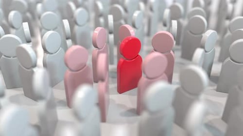 Animated Crowd Spreading Color and Influence