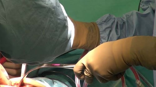 Surgeons Perform Precise Procedure in Hospital Operating Room