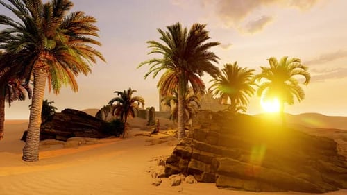 Sunset and ancient fortress