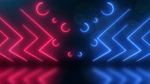 Animated Neon Lines Background with Geometric Patterns