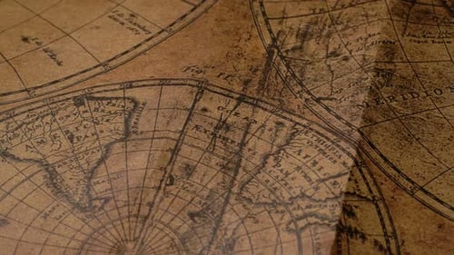Close Up of an Antique World Map