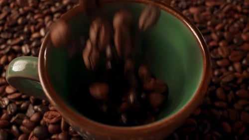 Details Shooting Seed in Mug Coffee