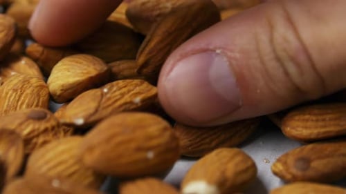 Close Up Shot of Pile of Almonds