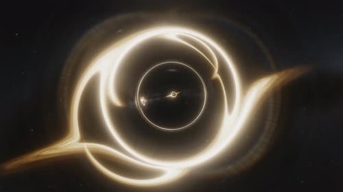 Animation d'un vortex à côté d'un trou noir supermassif avec disque d'accrétion