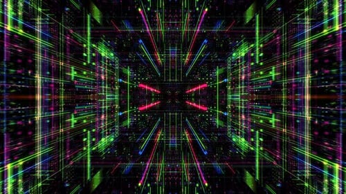 Abstract digital matrix particles grid virtual reality