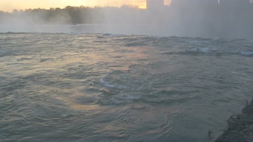 Niagara Falls' edge at sunset