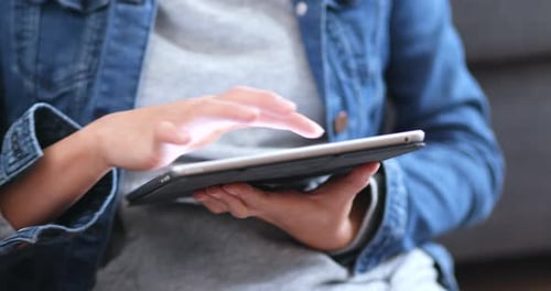 Woman Using Tablet Device for Modern Connectivity