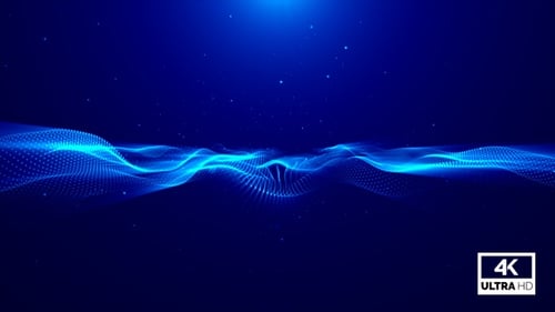 Modern Blue Particles Wave Flow Looped V4