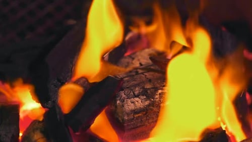 Close up of Roaring Bright Yellow Flames