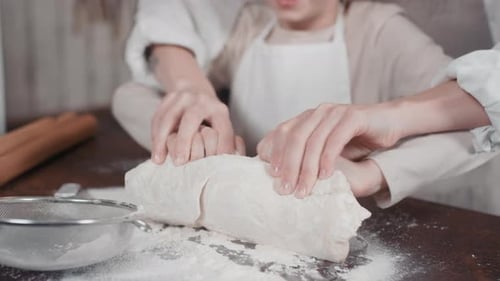 Sequence Of Kneading Bread Dough Together