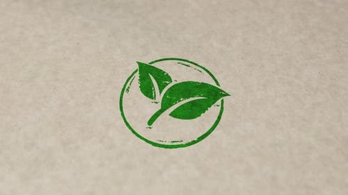 Green leaf eco friendly symbol stamp and stamping