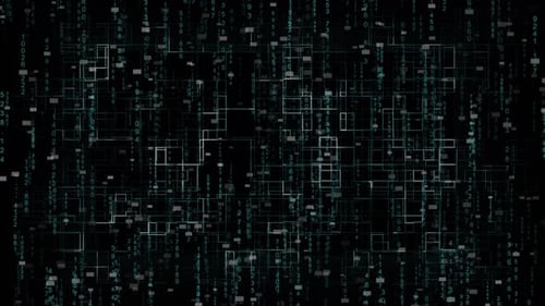 Computernetzwerk mit Matrix-Hintergrund