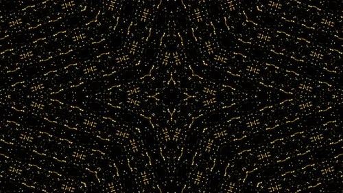 Shimmering Golden Particle Kaleidoscope Abstract Loop Background