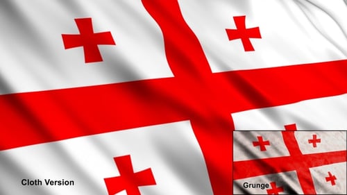 Waving Flag of Georgia: Clean and Grunge Versions