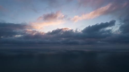 Aerial Sunset Clouds Timelapse Background
