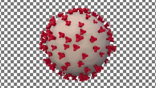 Rotating 3D Virus Cell Medical Animation