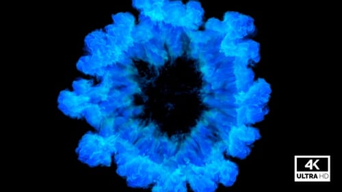 Blue Smoke Explosion Reveal Transition Element