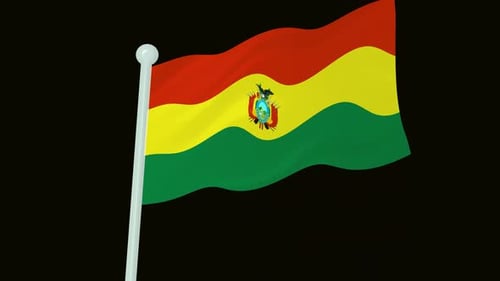 Seamless Loop of Realistic Waving Bolivia National Flag