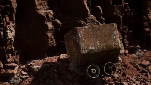 Abandoned Gold Mine Trolley Used To Cart Ore During the Gold Rush