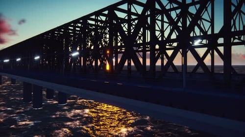 Railway Bridge at Sunset