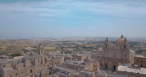 Aerial view of Mdina, a fortified silent city in Malta