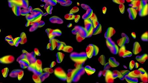 Colorful Falling Rainbow Hearts for Pride Celebrations