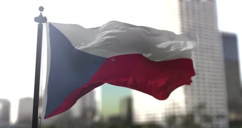 Realistic Waving Flag of the Czech Republic Animation
