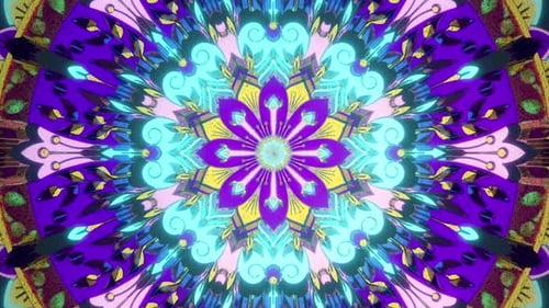 Beautiful Vj Loop Trippy Visual Background Music Audiovisual Virtual Flower Futuristic Psychedelic