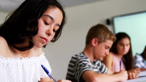 Teenage Students Studying in a Classroom